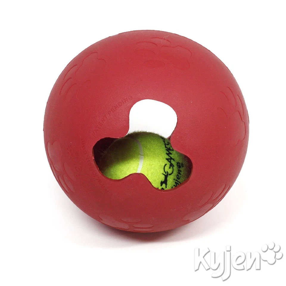 Rompecabezas interactivo BallInBall juguete para perro 2452 con pelota de tenis grande rojo Foto 2 de 2