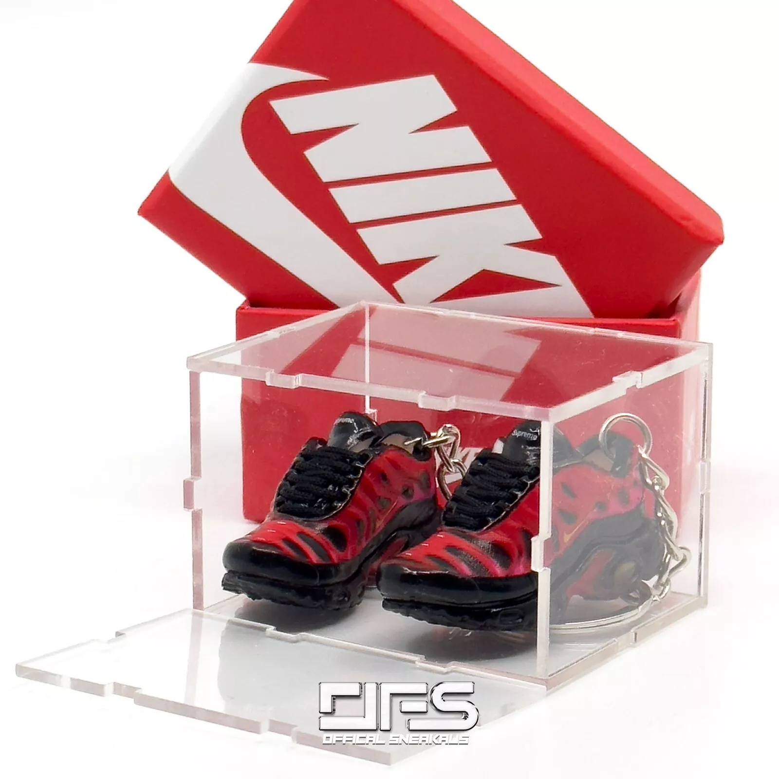 Air max plus tn SUPREME BLACK RED keyring Mini Tn Keychain sneaker gift toy