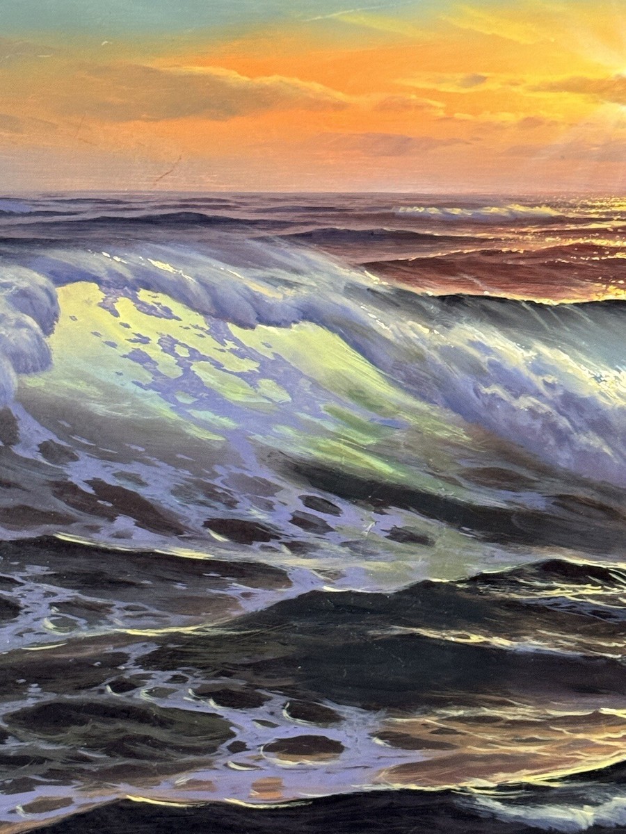 MAURICE MEYER VINTAGE MODERN SEASCAPE OCEAN LANDSCAPE OIL PAINTING
