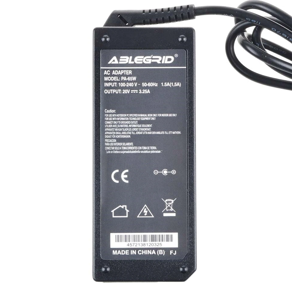 Adaptador de CA de 20 V 3,25 A 65 W para cargador IBM Lenovo 3000 cable de alimentación fuente de alimentación fuente de alimentación Foto 3 de 4
