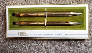 Vintage Cross Classic 10 KT. Gold Filled Ball Pen & Mechanical Pencil Set