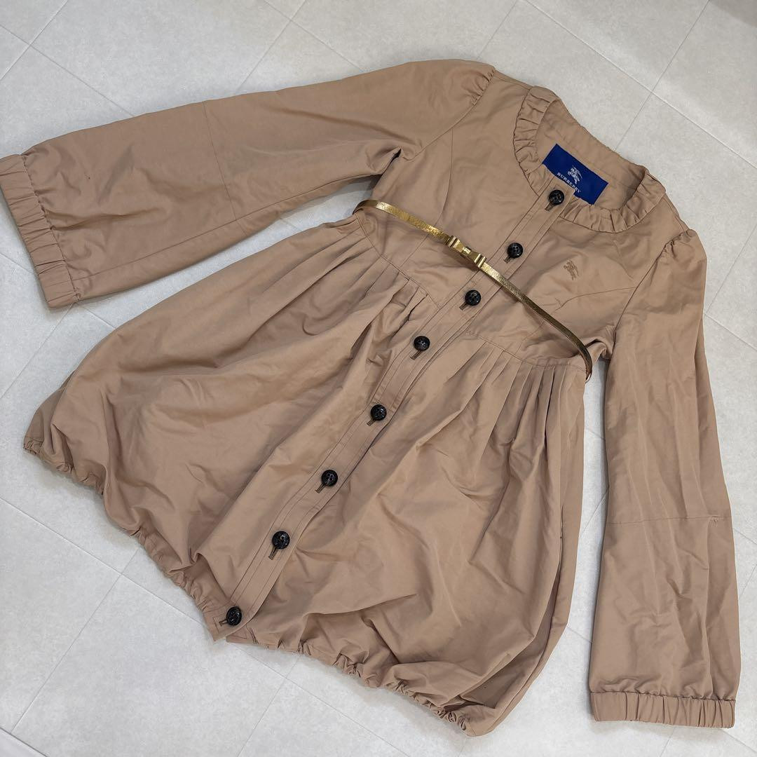 Burberry Blue Label Trench Coat Beige Cotton With Gold Belt Size 38 For Women thumbnail 11