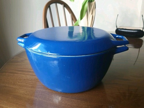 Medium Vintage Copco Blue Cast Iron Pot Casserole Saucepan & Lid, Denmark - Picture 9 of 9