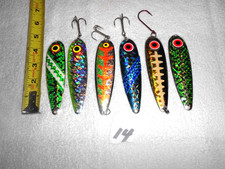 LOT PRO KING MAGNUM SALMON TROLLING FISHING SPOONS SALMON TROUT DOWNRIGGER #14