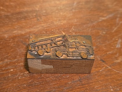 Vintage Early Buddy L Hydraulic Dump Truck Advertising Printing Block 965