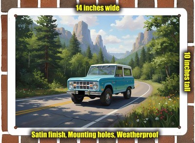 Metal Sign - 1968 Ford Bronco Sport 1 Oil Painting - 14x10