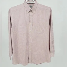 L.L. Bean Men's  18-37  Striped Long Sleeve Shirt Wrinkle Resistant Cotton