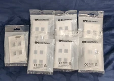 Cable Matters - 4-Port Keystone Low Profile Jack Wall Plate - White - Lot of 7