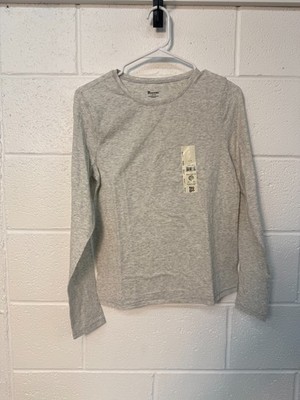 No Boundaries Women's Soft Crew Neck Long Sleeve Platinum Gray 2XS,XS,S,M,L,XL