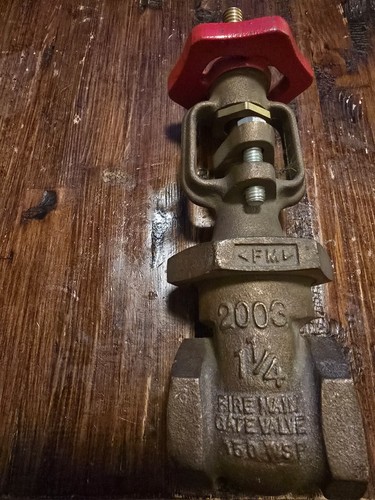 United Brass Works Model 18 1-1/4" Threaded Bronze Fire Main Gate Valve 175WOG