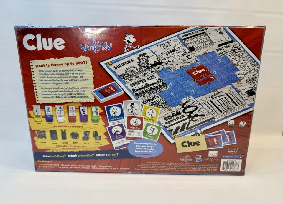 Clue Board Game: Diary of a Wimpy Kid Edition: Hasbro 2023: Sealed, NEW - Image 3 of 3