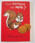 Squirrel with walnuts vintage Birthday Greeting Card *VV18