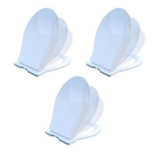 White Child Size Round Toilet Seat Easy Clean 12.3" x 10.3" W Pack of 3