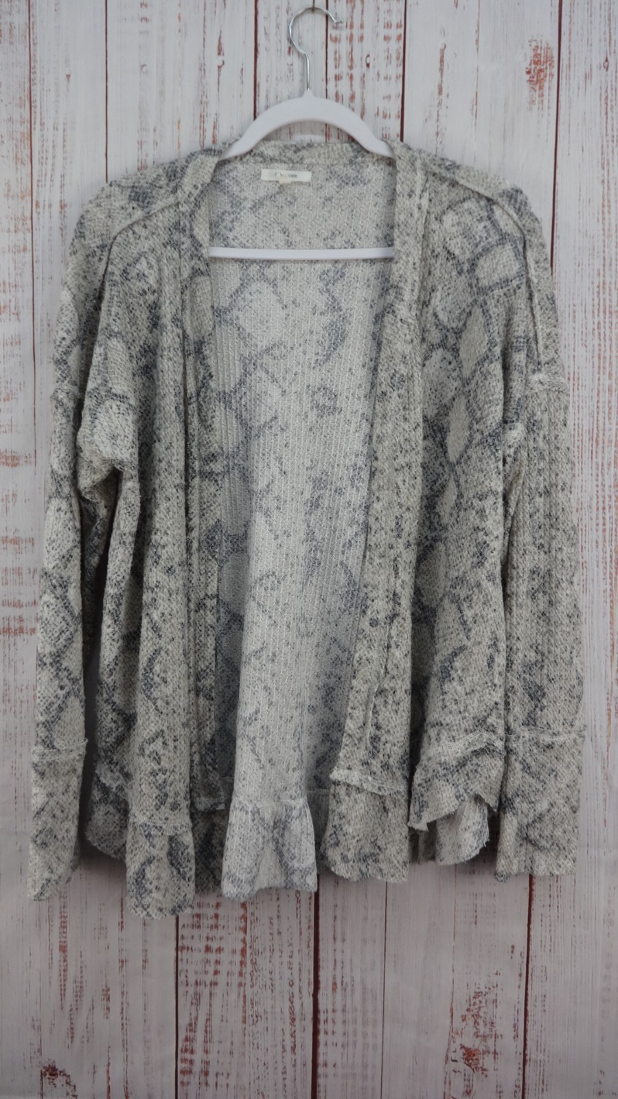 Maurices Knit Open Front Cardigan Sweater Womens  Large Long Sleeve Animal Print