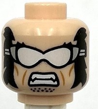 Lego New Light Nougat Minifigure Head Dual Sided Bushy Eyebrows Mutton Chops