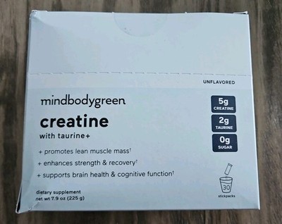 Mindbodygreen Creatine+ w/Taurine - 5 boxes of 30 packs Unflavored Man. 11/25