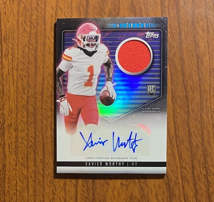 2024 Topps Midnight #RJA-XW Xavier Worthy Rookie Patch Auto Chiefs RPA