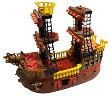 Imaginext Adventures Pirate Ship 2006 Fisher Price Mattel Brown Boat Play Time