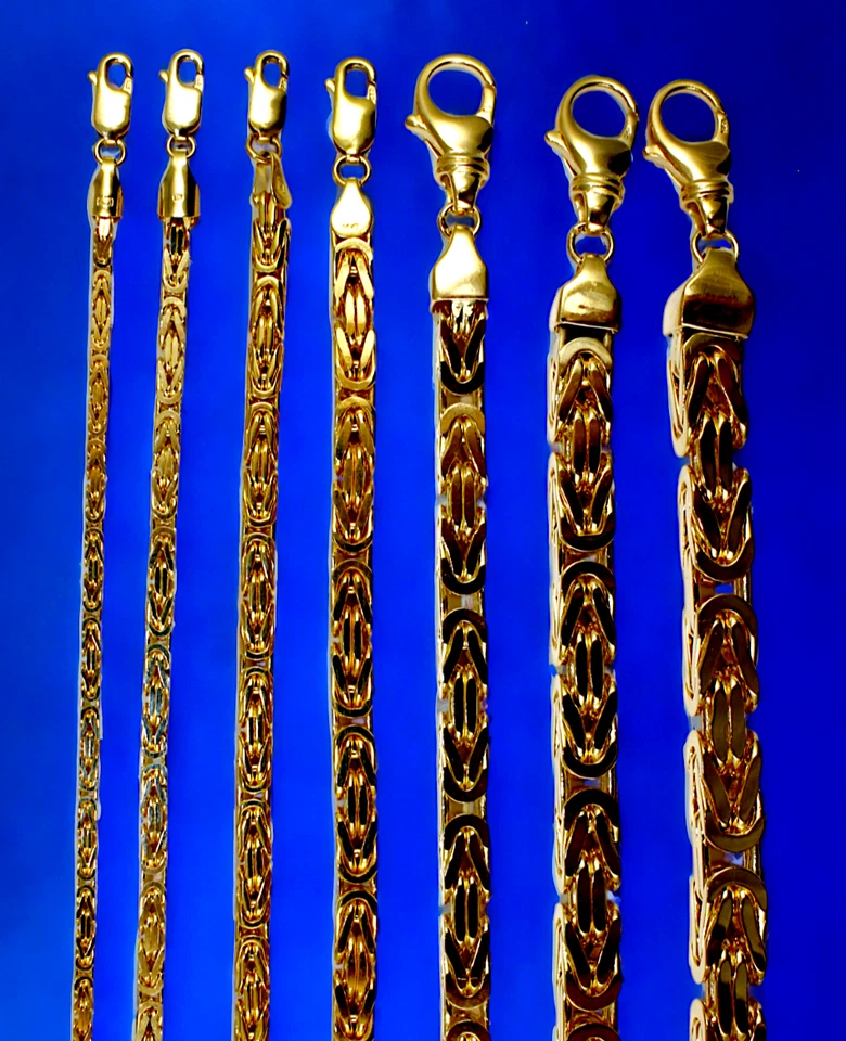 14K желтое золото 2 мм-7,5 мм твердое византийская коробка квадратная цепочка ожерелье 16»-30»