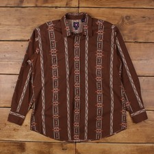 Panhandle Slim Western Snap Shirt XL Mens Cotton Southwestern Aztec Brown