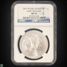 2013-W Girl Scouts Commemorative Silver Dollar NGC MS 70