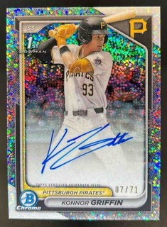 2024 Bowman Draft Konnor Griffin Cromo Auto Scintille Rifrattore 1° #/71 Pirati