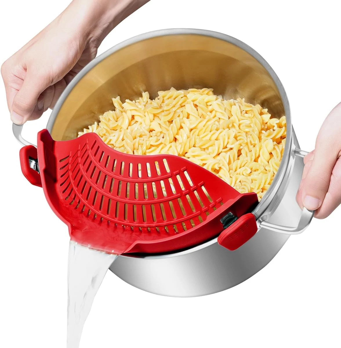 Large Clip on Strainer for All Pots and Pans - Oversized Silicone Pot Strainer