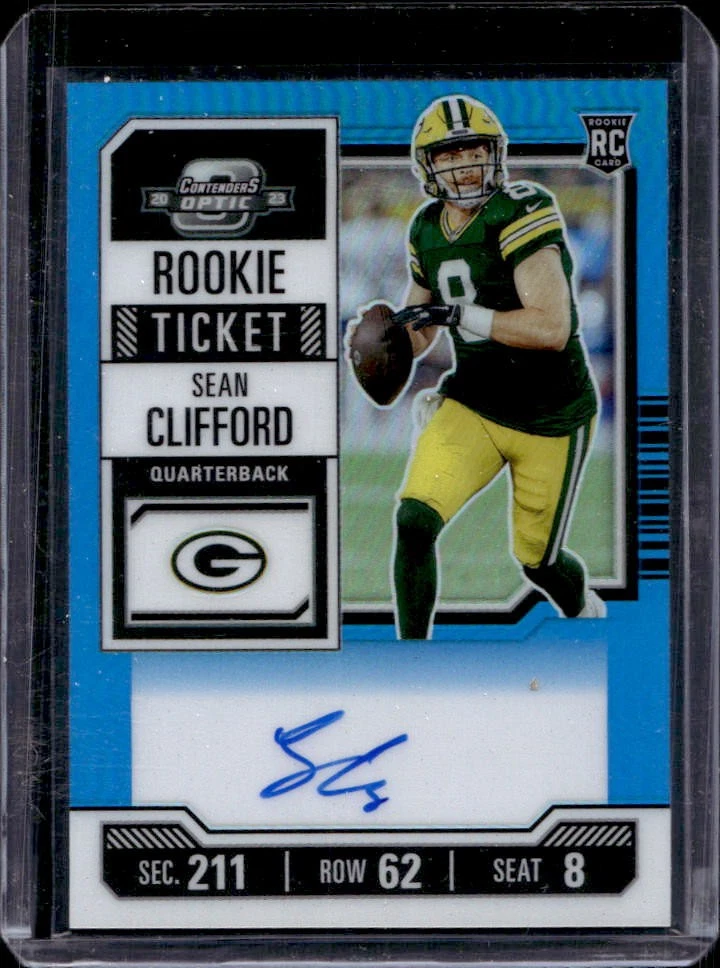 2023 Contenders Optic Sean Clifford RC Teal Rookie Ticket RPS Auto #79/99
