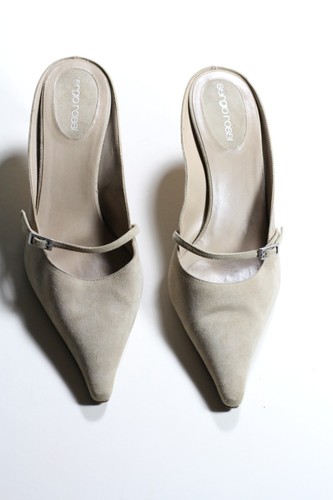 Sergio Rossi Ladies Beige Classic Suede Pumps Size 37.5 EU MADE IN iTALY