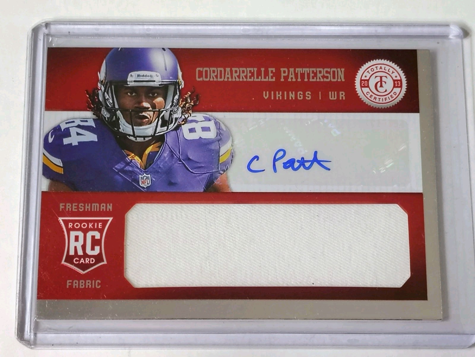 Cordarrelle Patterson Panini Totally Certified #214 Autograph-Totally Red