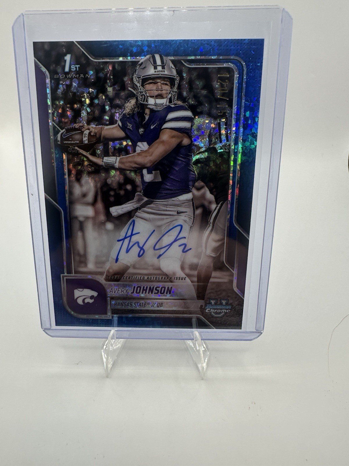 2025 Bowman U Chrome Avery Johnson 1st Blue Mini Diamonds Auto /150 #BCA-AJ KSU