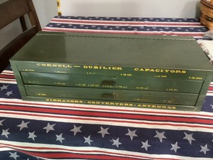 Vintage Cornell Dubilier Capacitor Cabinet  Radio Service Parts Box Advertising