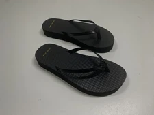 Tory Burch Thin Strap Black Flatform Flip Flops - Black - Size 7M - New