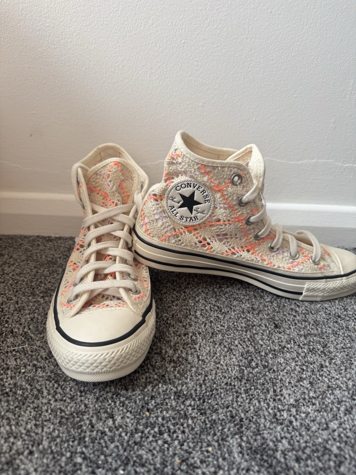 Converse CTAS Hi Top Boho Crochet Trainers Egret Multi 568277C UK5.5 US7.5 EU38 Converse CTAS Hi Top Boho Crochet Trainers Egret Multi 568277C UK5.5 US7.5 EU38