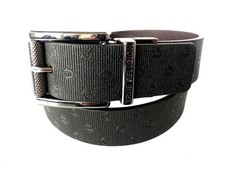 New True Religion Mens Lumin II Gunmetal Buckle , Reversible Belt Black/Brown