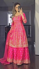 WEDDING SHARARA SALWAR KAMEEZ SUIT WOMEN INDIAN PAKISTANI KURTI PLAZZO ETHNIC
