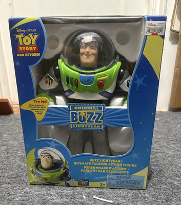 Rare Thinkway Toys Toy Story Buzz Lightyear Talking Figure Lights Glow Poseable