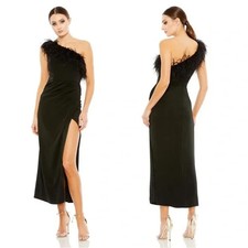 NWT, MAC DUGGAL 68147 One Shoulder Dress in Black Size 8 #MD060