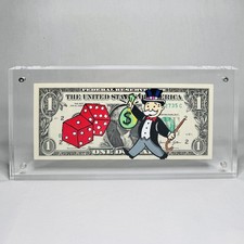 🎨 Monopoly Man – “Making Money Is an Art” Hand-Painted Dollar Bill