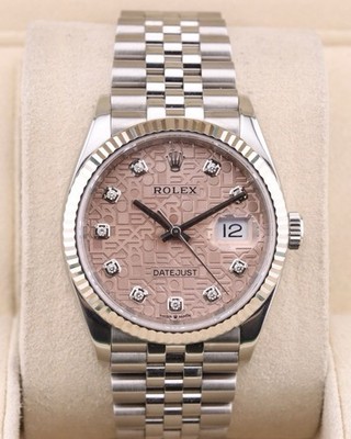 2019 Rolex Datejust 36, 126234, Gold, Pink Jubilee Diamond Dial, Box & Papers