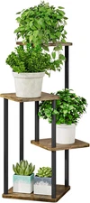 AZERPIAN Plant Stand 4 Tier Indoor Metal Flower Shelf for Multiple Plants Corner
