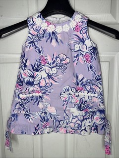 Lilly Pulitzer Little Lilly Classic Shift Palm Beach Trunks Up Elephant Sz 3 3T