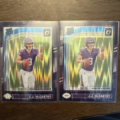 2024 Panini Donruss Optic - Rated Rookie J.J. McCarthy Purple Shock Prizm 2x