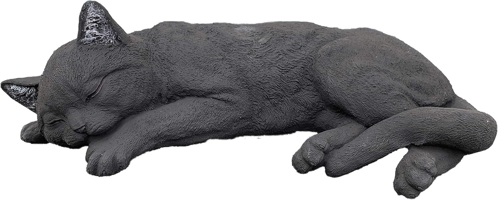 Statua Gatto Nero Memorial Giardino - Fatto a Mano e Resistente al Freddo