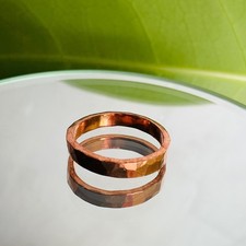 Raw Copper Ring Size 6 Band Jewelry Minimal Hammered Metal Handcrafted Made USA