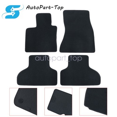 Velour Front & Rear Floor Mats Carpet Waterproof For 2014-2019 BMW X5 X6 Black