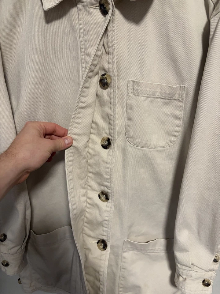 Abrigo de Granero Vintage Años 90 St John Bay Tareas Franela Forrado Pana Cuello Mediano Foto 3 de 4