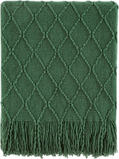 Green Throw Blanket 50x60 Inch Boho Knitted Soft Throw Sofa Blanket