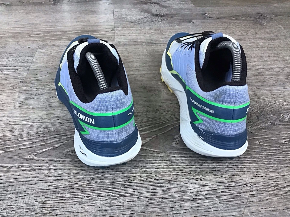 Salomon Thundercross Mujer Talla 8.5 Gris Azul Atlético Trail Senderismo Zapatos #472979 Foto 3 de 4