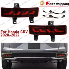 Red Lens Rear Bumper Reflector Fog Light LED Brake Lamp For Honda CRV 2020-2022